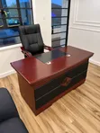 Executive Office Desk - Mahogany & Black - 5