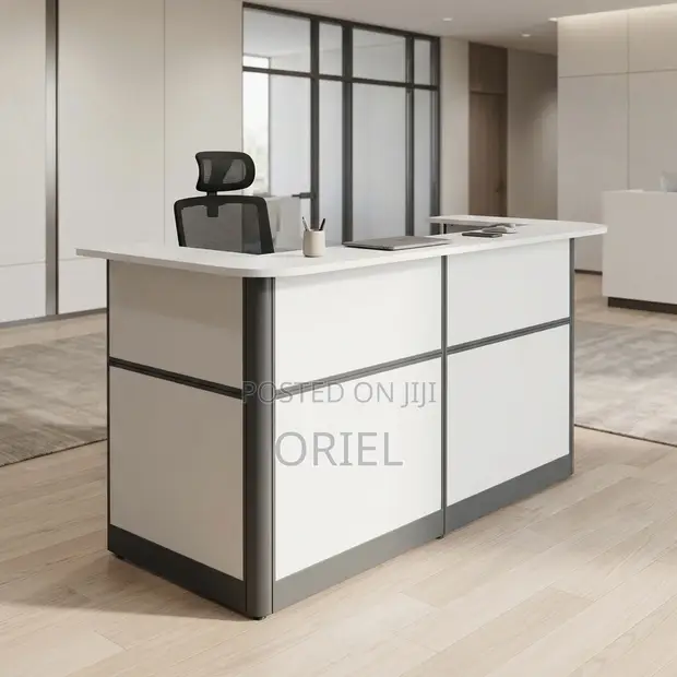 Office Reception Desk - 1.6M White - 1