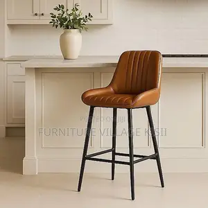 Leatherette Kitchen Counter Stool - Brown