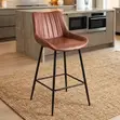 Leatherette Kitchen Counter Stool - Brown - 2