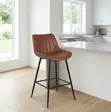 Leatherette Kitchen Counter Stool - Brown - 4