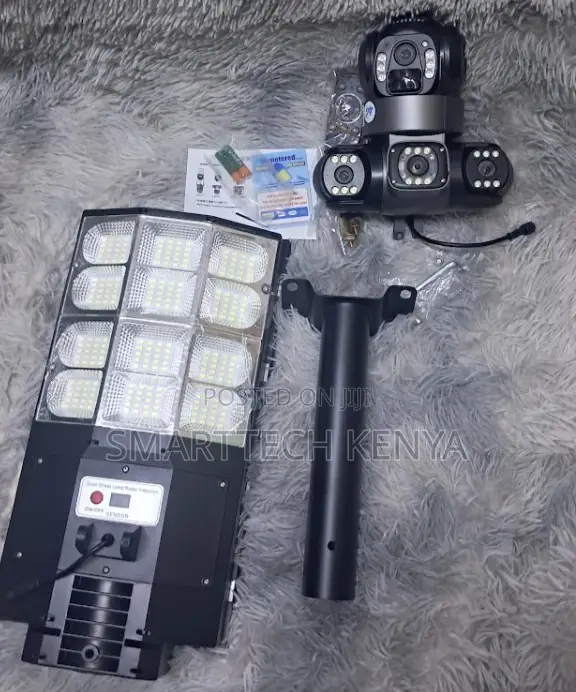 4G Solar Street Light with 3x 4MP PTZ Cameras - 1