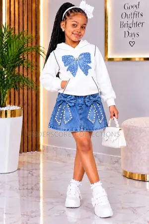 Set ya Sketi na Hooded Sweater kwa Watoto (Miaka 2-5)