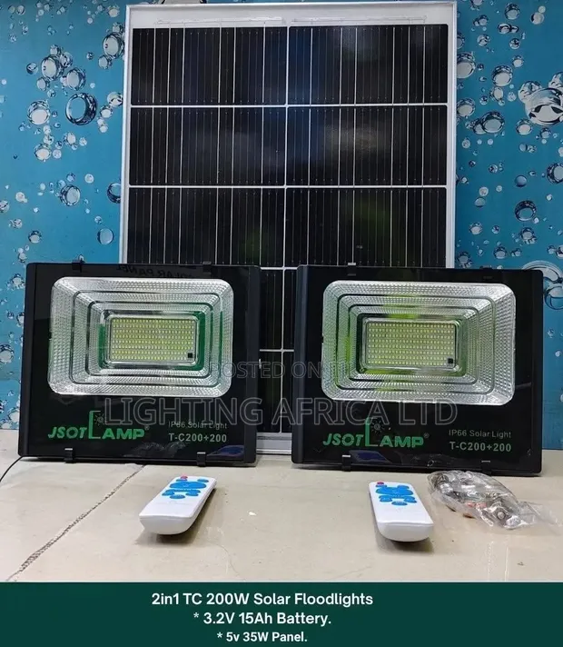 Jsot 200W Dual Solar Floodlight na Remote - 1