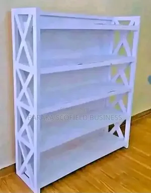 White Wooden Open Shelving Unit