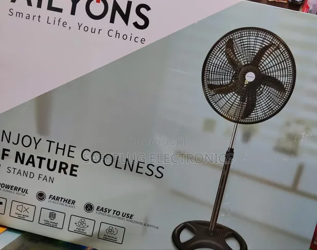 AILYONS 18" Standing Fan - Nyeusi (Mpya Kabisa) - 1