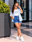 Girls' 3-Piece Set: Stylish Shorts, Vest & Shirt (Ages 5-7) - 1