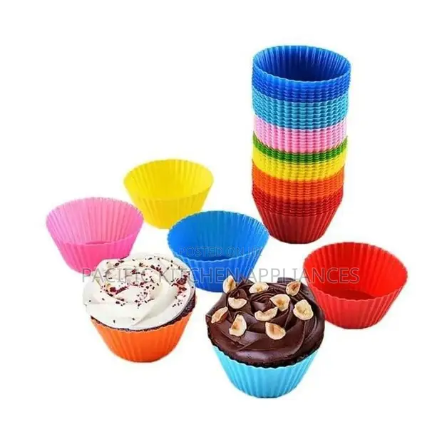 12Pcs Reusable Silicone Cupcake & Muffin Liners - 1