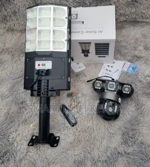 4G Solar PTZ Camera with 6MP Triple Lens Streetlight