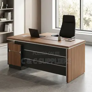 1600mm Brown L-Shaped Boss Desk