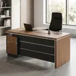 1600mm Brown L-Shaped Boss Desk - 1