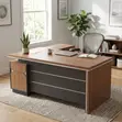 1600mm Brown L-Shaped Boss Desk - 3