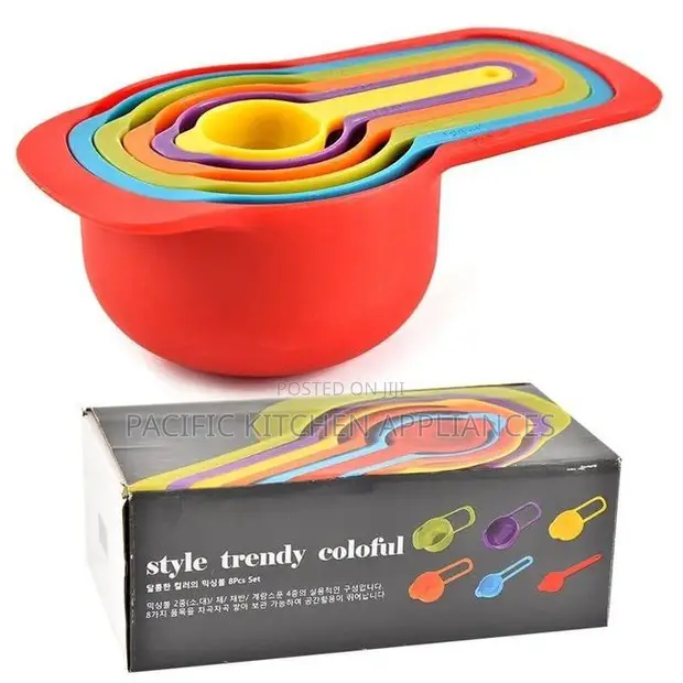 Seti ya Vikombe na Vijiko vya Kupimia Vipande 6 - Multicolour - 1