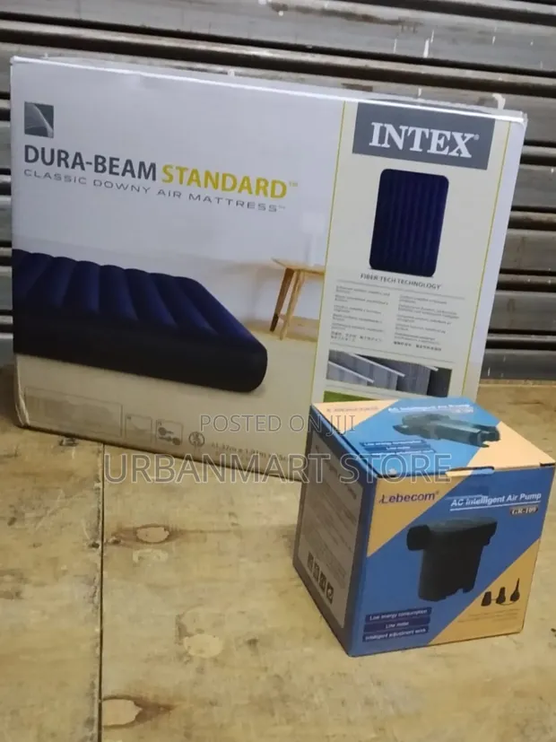 Intex 6x6 Air Mattress with Electric Pump - 1