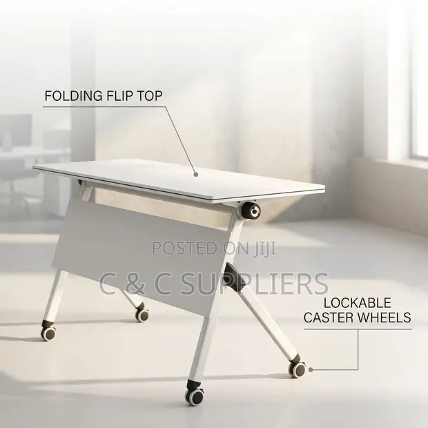 White Folding Training & Meeting Table - 1
