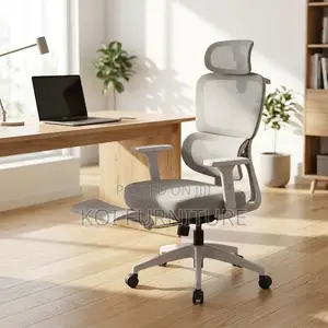 Executive Chair with Orthopedic Footrest - White