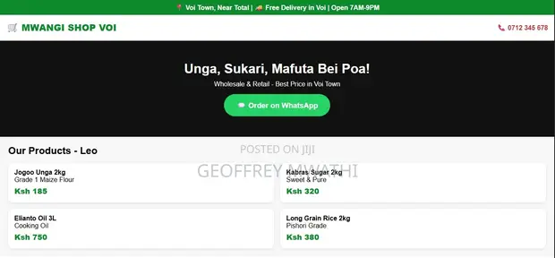 Biashara Websites kuanzia KES 2500 - Tayari kwa Saa 1 - 1