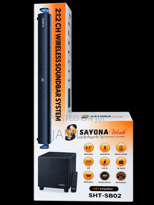Sayona SHT-SB02 2.1.2 Channel Wireless Soundbar System - 1