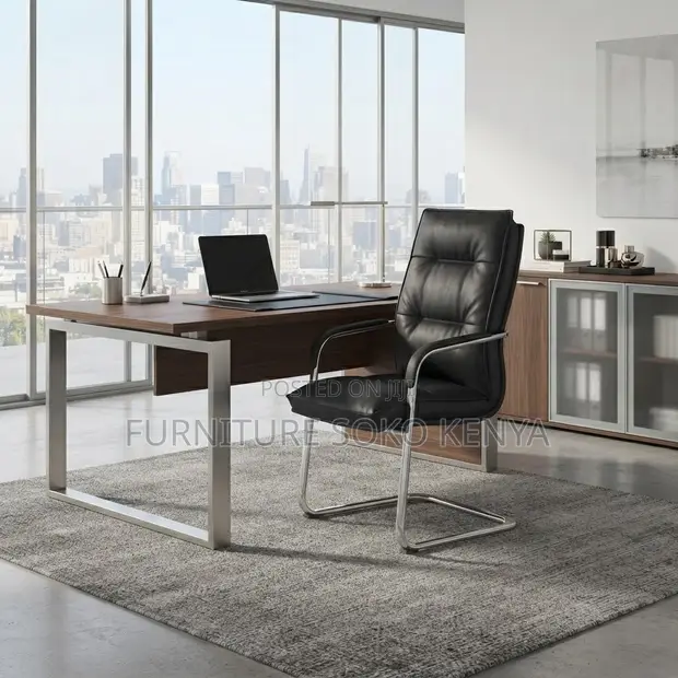 Executive High Back Leather Office Chair - 1