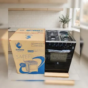 Euroken Standing Cooker 50x55cm - 3 Gas Burners & Oven ya Umeme