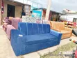 Brand New Blue Suede Sofa Set - 1