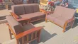 Sofa ya Nje ya Seater 6 yenye Fremu Imara ya Mbao - 2