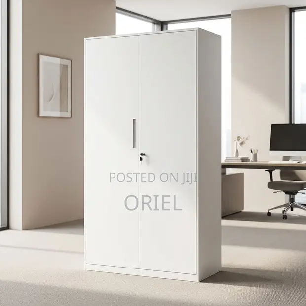 Steel 2-Door Lockable Office Storage Cabinet - 1