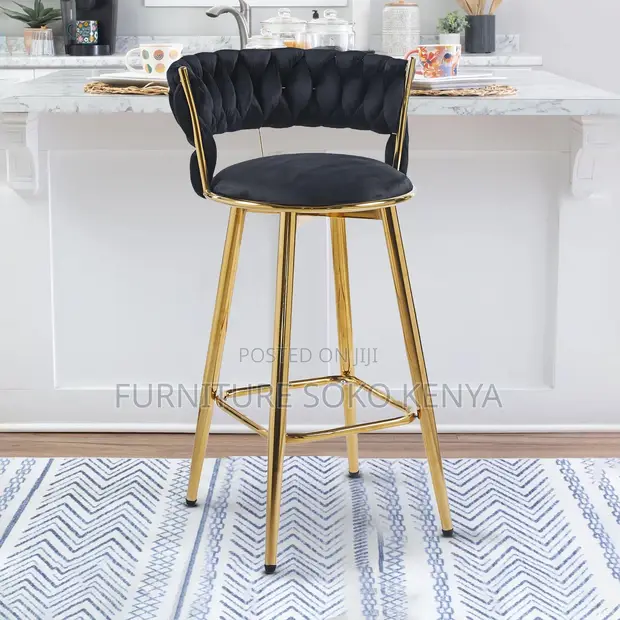 Non-Swivel Leather High Standing Barstools - 1