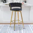 Non-Swivel Leather High Standing Barstools - 1