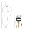 Non-Swivel Leather High Standing Barstools - 4