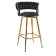 Non-Swivel Leather High Standing Barstools - 5
