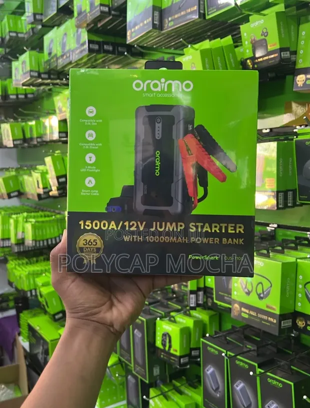 Oraimo Power Spark 1500A 12V Car Jump Starter 10,000mAh - 1