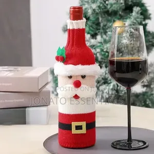 Christmas Wine Bottle Cover - Santa Claus Holiday Sweater
