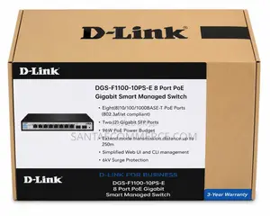 D-Link DGS-F1100-10PS-E 8-Port PoE Gigabit Smart Managed Switch
