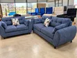 Seti ya Sofa ya Viti 5 - Kitambaa cha Kisasa cha Bluu - 1