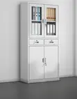 Half Glass Cabinet With Drawers and Half Display Glass - 2