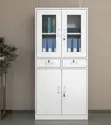 Half Glass Cabinet With Drawers and Half Display Glass - 4
