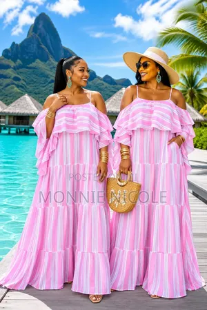 Classy Striped Maxi Sun Dress