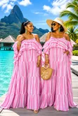Classy Striped Maxi Sun Dress - 2