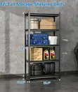 GUCCA FURNITURE 5-Tier Grey Adjustable Shelf Rack - 4