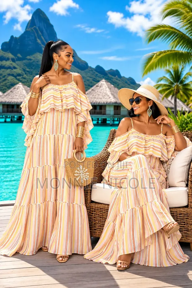 Elegant Ruffles Flowy Maxi Summer Dress - 1