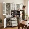 Home Palace 3-Door White MDF Kitchen Storage Cabinet - 2