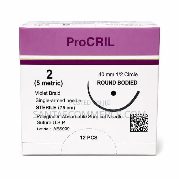 12 Pcs ProCRIL Polyglactin Absorbable Surgical Suture USP - 1