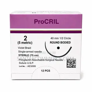 Vipande 12 ProCRIL Polyglactin Sutures Zinazofyonzwa USP