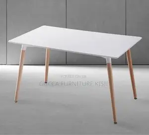 Patio 120cm Meza ya Kulia Nyeupe ya Mstatili