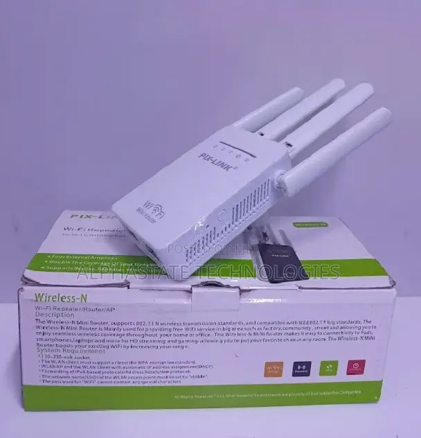 Pix Link WR09 Wi-Fi Range Extender Dual LAN Port - 1