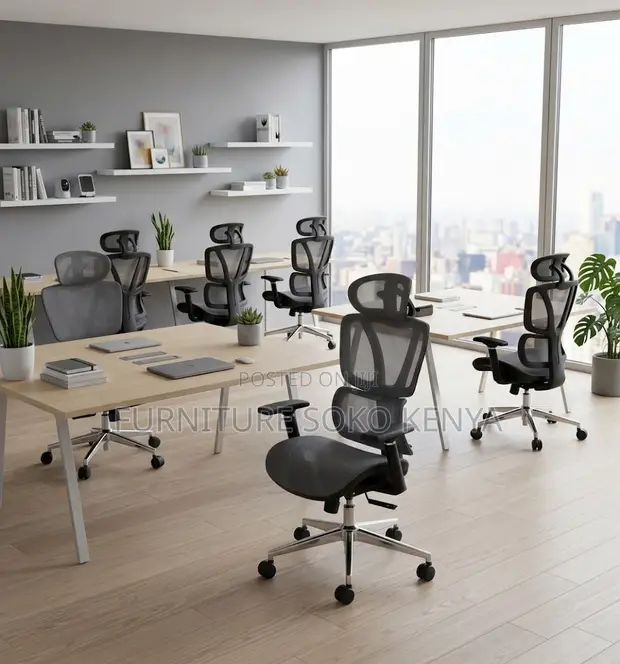 Executive Mesh Office Chair with Lumbar Support - 1