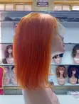 12-Inch 13x5x1 Human Hair Bob Wig - Ginger/Orange - 3