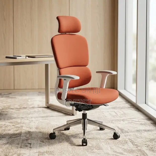 Kiti cha Ofisi cha Rangi ya Chungwa cha Ergonomic - 1