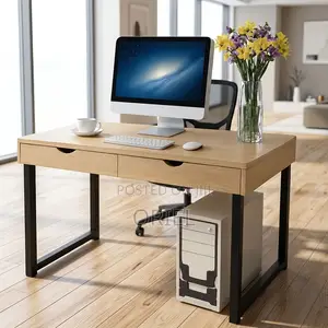 Office Desk with Double Storage Drawers